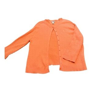 Duck Head Orange Cable Knit Cardigan XL Southern Prep Coastal Grandmillennial